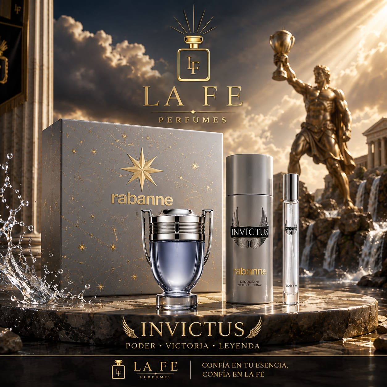 Set Paco Rabanne Invictus 100ml + Deo Spray + 10ml 3pcs